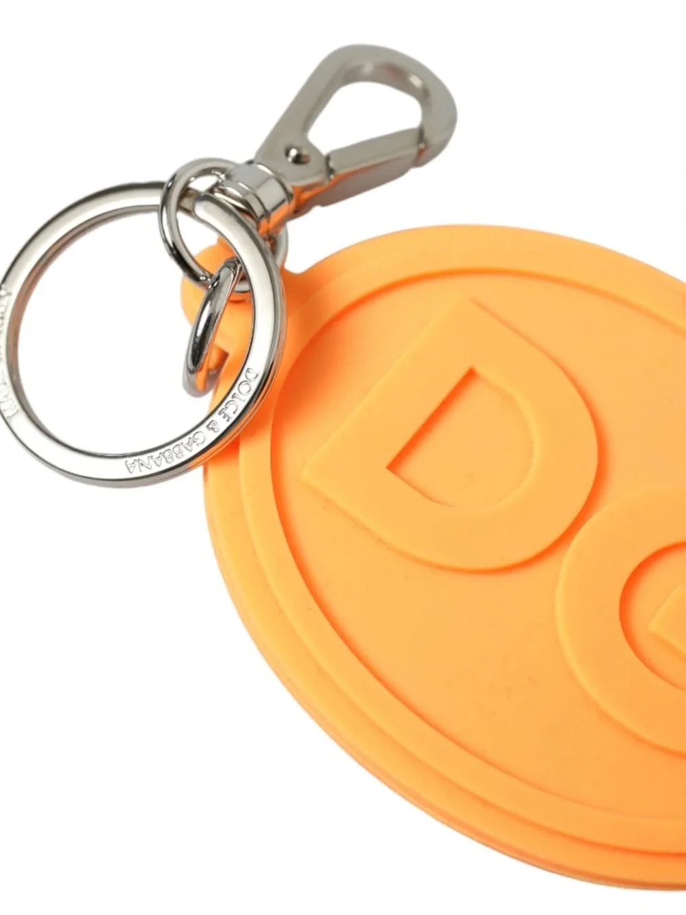 Dolce & Gabbana Orange Silicone DG Round Keyring